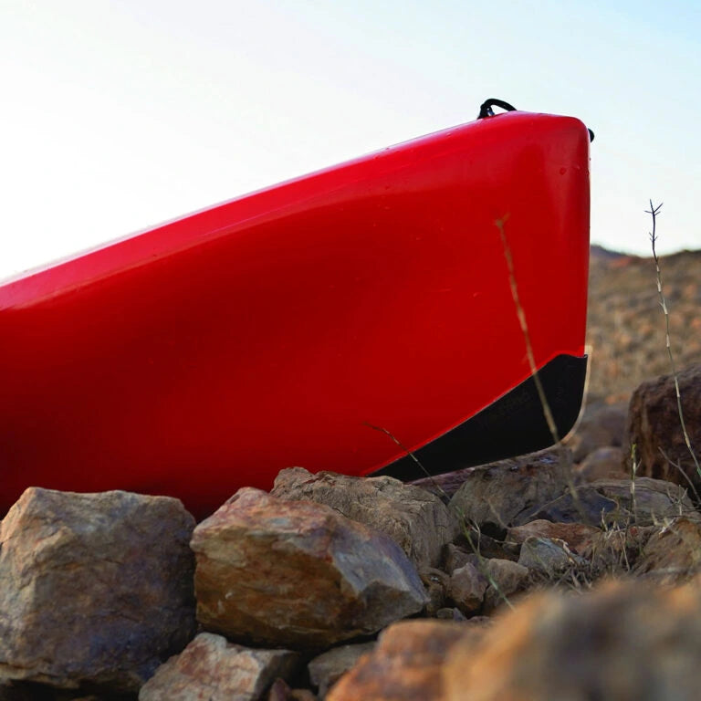 Bumper Bro thermoformed ABS plastic kayak keel guard — top-down product shot