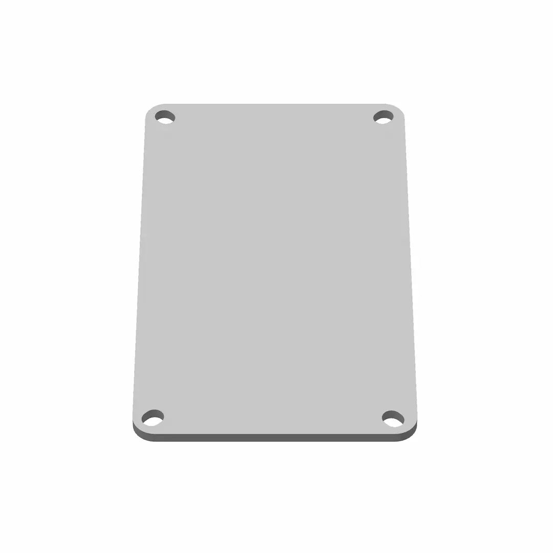 FluxJet blank panel with four mounting holes, 3D printed in rigid ABS