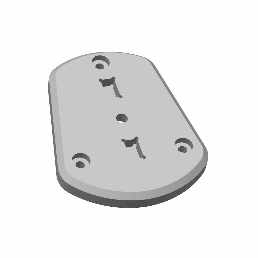Gray FluxJet ABS-GF block off plate with three mounting holes