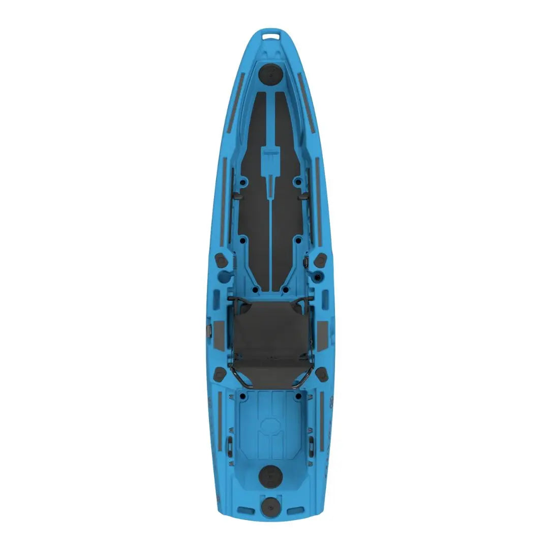 Blue kayak on a white background