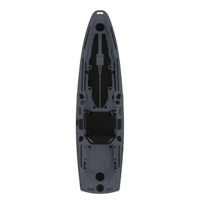Dark gray kayak on a white background