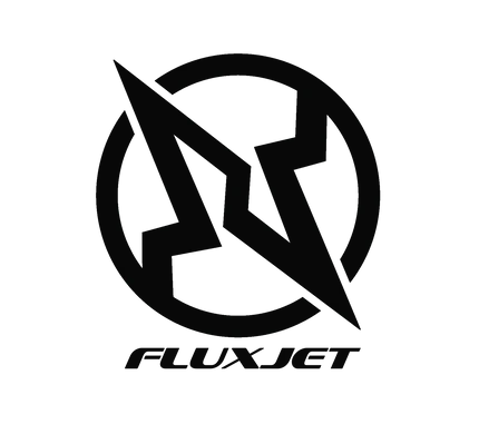 FluxJet logo black design with transparent background